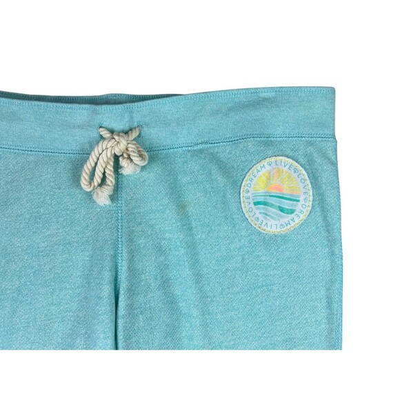 Live Love Dream by Aeropostale Cropped Jogger Lounge Pant  Women's L  Aqua Knit - Picture 3 of 6